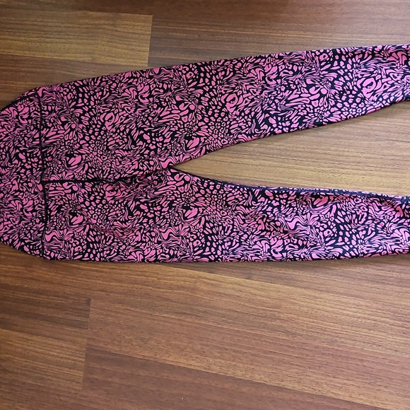 CARBON38 SET Electric Pink Swirly Leopard Print Leggings & Sports Bra~ Med, NWOT - Picture 11 of 14